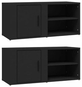 2 db fehér szerelt fa TV-szekrény 80x31,5x36 cm