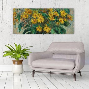 Kép - Claude Monet, Jerusalem Artichoke Flowers, reprodukciók (120x50 cm)