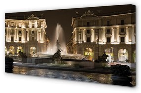 Canvas képek Róma Fountain Square éjszaka 100x50 cm