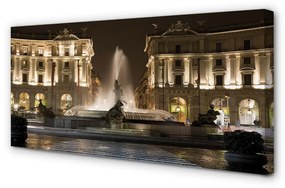 Canvas képek Róma Fountain Square éjszaka 120x60 cm