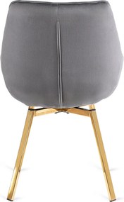 Forgó szék szürke színben, bársony kárpittal. MIA