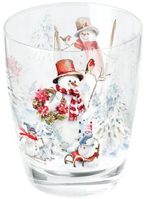 Karácsonyi hóemberes üveg pohár 250 ml Sporty Snowmen