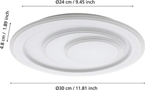 EGLO 32051 PALAGIANO Kerek Mennyezeti Lámpa Fehér LED IP20