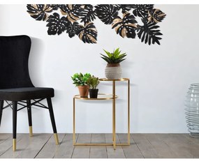 Fekete-aranyszínű kerek dohányzóasztal 40x50 cm - Mauro Ferretti