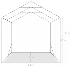 zöld PVC sátorgarázs 2,4 x 2,4 m