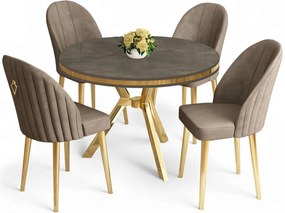 Mos étkezőgarnitúra, antracit-arany, 90 cm – TR240CHR2912