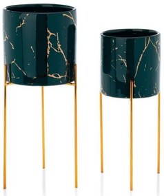 Virágállvány NILA 32,5x13 cm zöld/arany