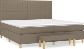 vidaXL tópszínű szövet rugós ágy matraccal 200 x 200 cm