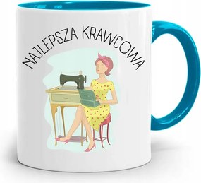 Kék Varrónői Bögre Legjobb Varrónői Nyomtatott Fotóval