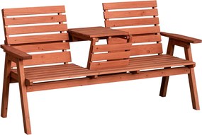 Outsunny Kültéri Pad Fenyő Fából, 2 vagy 3 Személyes, Asztallá Átalakítható, Vízhatlan, 160x68x92cm | Aosom