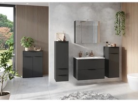 Antracitszürke magas-fali fürdőszoba szekrény 71x95 cm Crandon – Germania