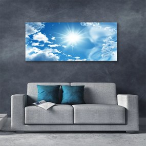 Vászonfotó Blue Sky Sun Clouds 140x70 cm