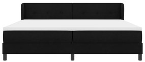 Boxspring Ágy Matrac 200x200 cm Fekete Szövet