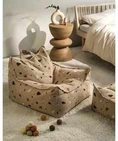 Világosbarna buklé-zsenília gyerek babzsákfotel Terrazzo Chair – Wigiwama
