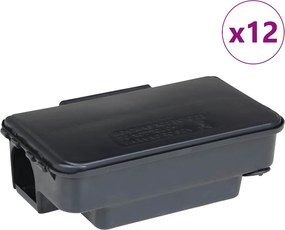 vidaXL 12 db fekete egérfogó 22x12,5x7,5 cm
