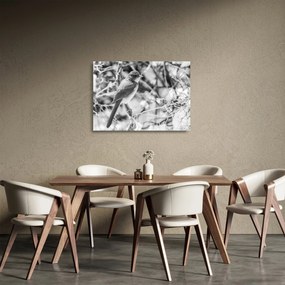 Üveg kép - Kék madár télen (70x50 cm)