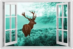 Poszter 60x40 Szarvas a türkiz erdőben