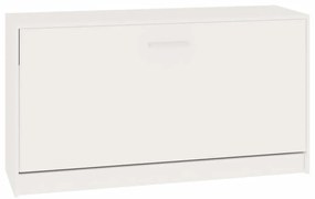 magasfényű fehér szerelt fa cipőtároló pad 80x24x45 cm