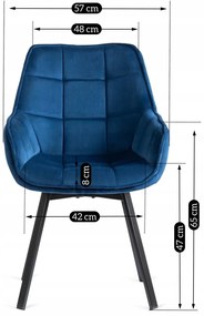 Forgó Étkezőszék Sötétkék Színben. LUNA