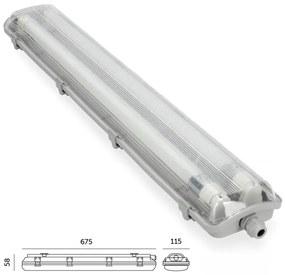 Brilagi -LED ipari fénycsöves világítás OPTIMA T8 2xG13/9W/230V 4000K IP65 67,5 cm