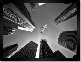 Poszterek keretben 40x30 Repülőgép a város felett