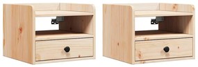 Éjjeli asztal 2 pcs Barna 38 x 36 x 29.5 cm Tömör fenyőfa
