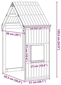 tömör fenyőfa gyerekágytető 55 x 99 x 139,5 cm