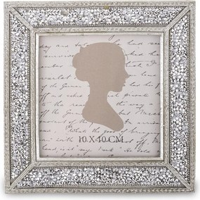 Képkeret kristályok 10 x10 álló, ezüst