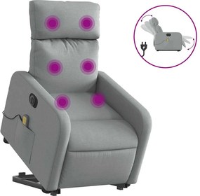 vidaXL világosszürke szövet dönthető elektromos álló masszázsfotel