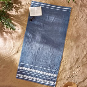 Kék pamut strandtörölköző 90x180 cm Anchors – Catherine Lansfield