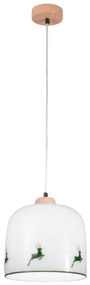 Kolarz A1352.31.G.100-Csillár zsinóron NONNA 1xE27/60W/230V szarvas tölgy/fehér/zöld