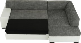 Ülőgarnitúra, fehér/szürke melír, jobbos, MINERVA