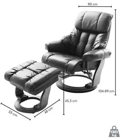 HABI állítható fotel, barna/dió