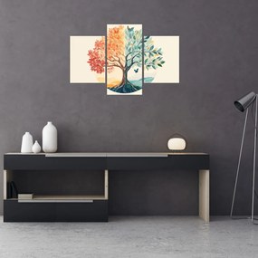 Kép – Duális fa pillangóval (90x60 cm)