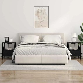 Éjjeliszekrény 2 pcs Musta tammi 41.5 x 40.5 x 55 cm Faanyag