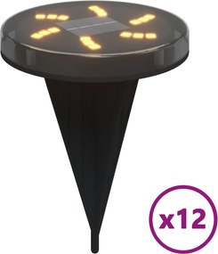 vidaXL 12 db meleg fehér napelemes kültéri talajlámpa tüskével