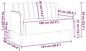 világosszürke bársony loveseat kanapé 109 cm