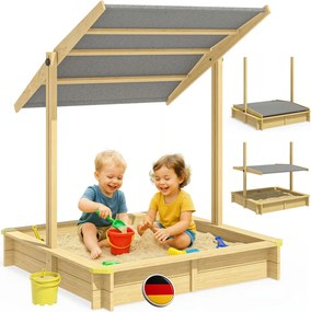 SANDY homokozó tetővel, lucfenyő, 120x120x120 cm Jurhan