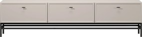 Lorini TV-szekrény 200 cm fiókokkal - kasmír / fekete T-bar fogantyúk / fekete váz