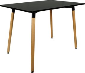 AKCIÓ Fekete étkezőasztal BERGEN 140x80 cm II. osztály