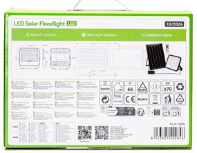 Aigostar - LED állítható fényerőjű napelemes reflektor 100W, IP66, DO