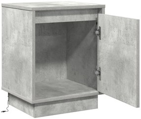 Beton szürke éjjeli szekrény beépített LED világítással 39x34.5x50 cm