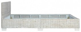 szürke természetes rattan ágykeret 160 x 200 cm