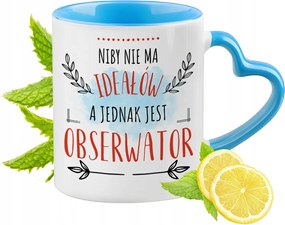 Megfigyelőnek Kék Bögre Szív Alakú Füllel Ajándék