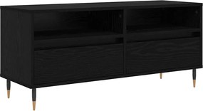 vidaXL TV szekrény Fekete tölgy 100 x 34,5 x 44,5 cm Műszaki fa és vas