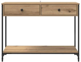 vidaXL Konzolasztal fiókkal Artisan tölgy 100 x 34,5 x 75 cm Faanyag