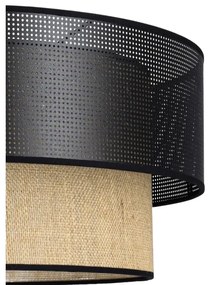 Zsinóros függőlámpa BORHO 1xE27/60W/230V fekete/juta