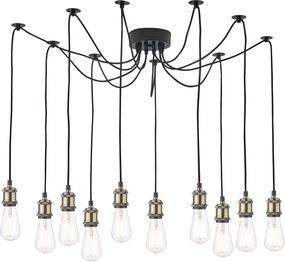 Dar lighting vintage függeszték waco antik sárgaréz fekete darwac2375