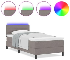 Tálca Ágy Matraccal &amp; LED Taupe 80x200 cm Szövet