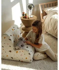 Fehér buklé-zsenília gyerek fotel Terrazzo Cloud – Wigiwama